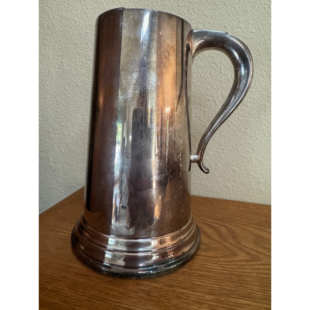 Vintage 1950's Reed & Barton Water Pitcher 32oz Ice Lip Silver plate Tankard - Picture 3 of 7